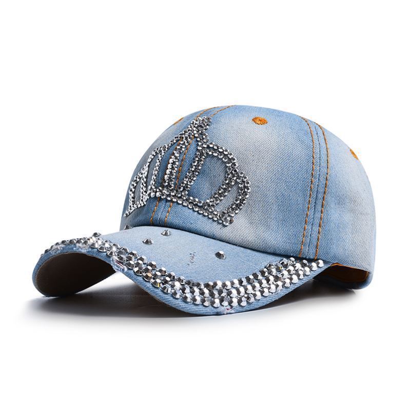 Wholesale Denim Rhinestone Baseball Caps